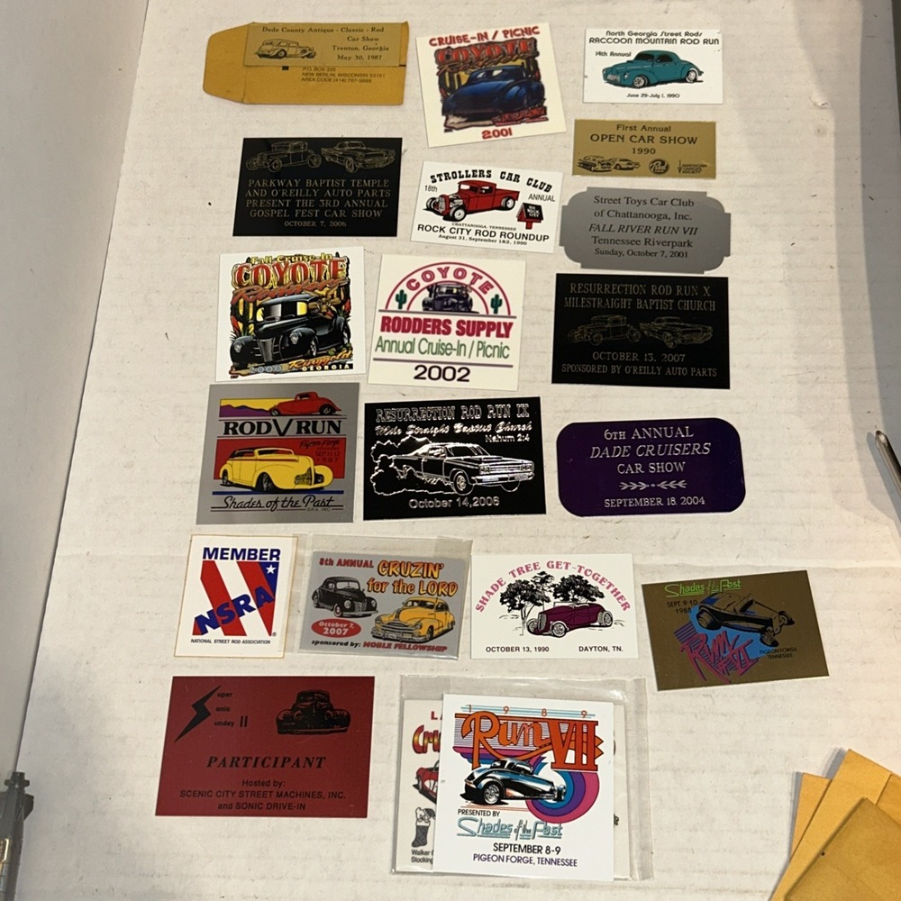 Hot Rod Shows Metal Plaque Decals Club Group Car Enthusiasts‎ Lot C4